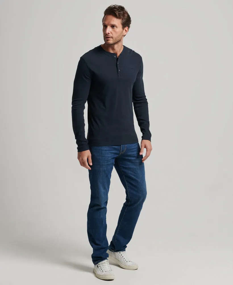 Vintage Logo Emb Long Sleeve Henley Eclipse Navy