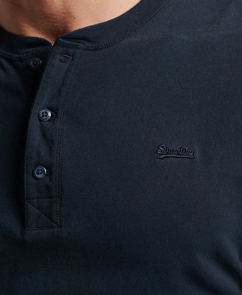 Vintage Logo Emb Long Sleeve Henley Eclipse Navy