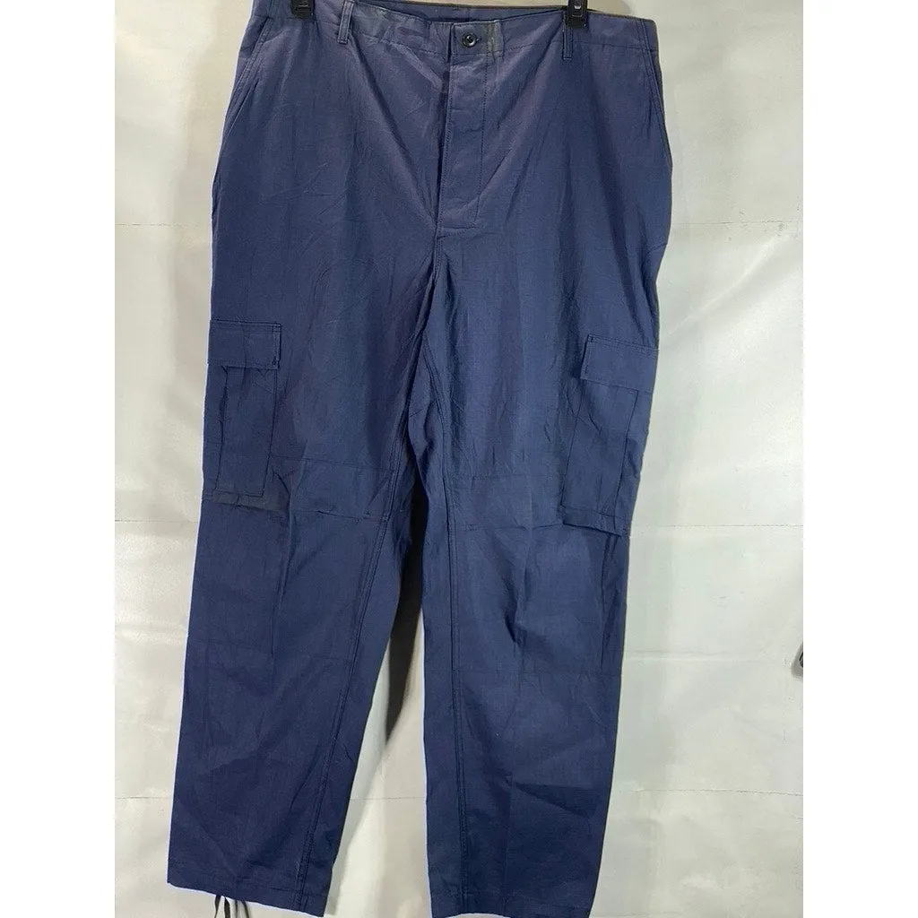 VINTAGE Men's Navy Military Combat Cargo Tie-Hem Trousers SZ 3XL-Long