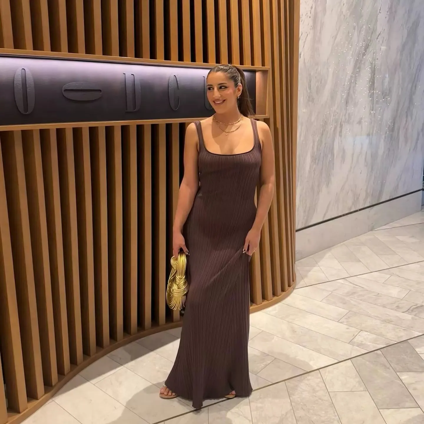 Vvsha Krystal Knitted Maxi Dress