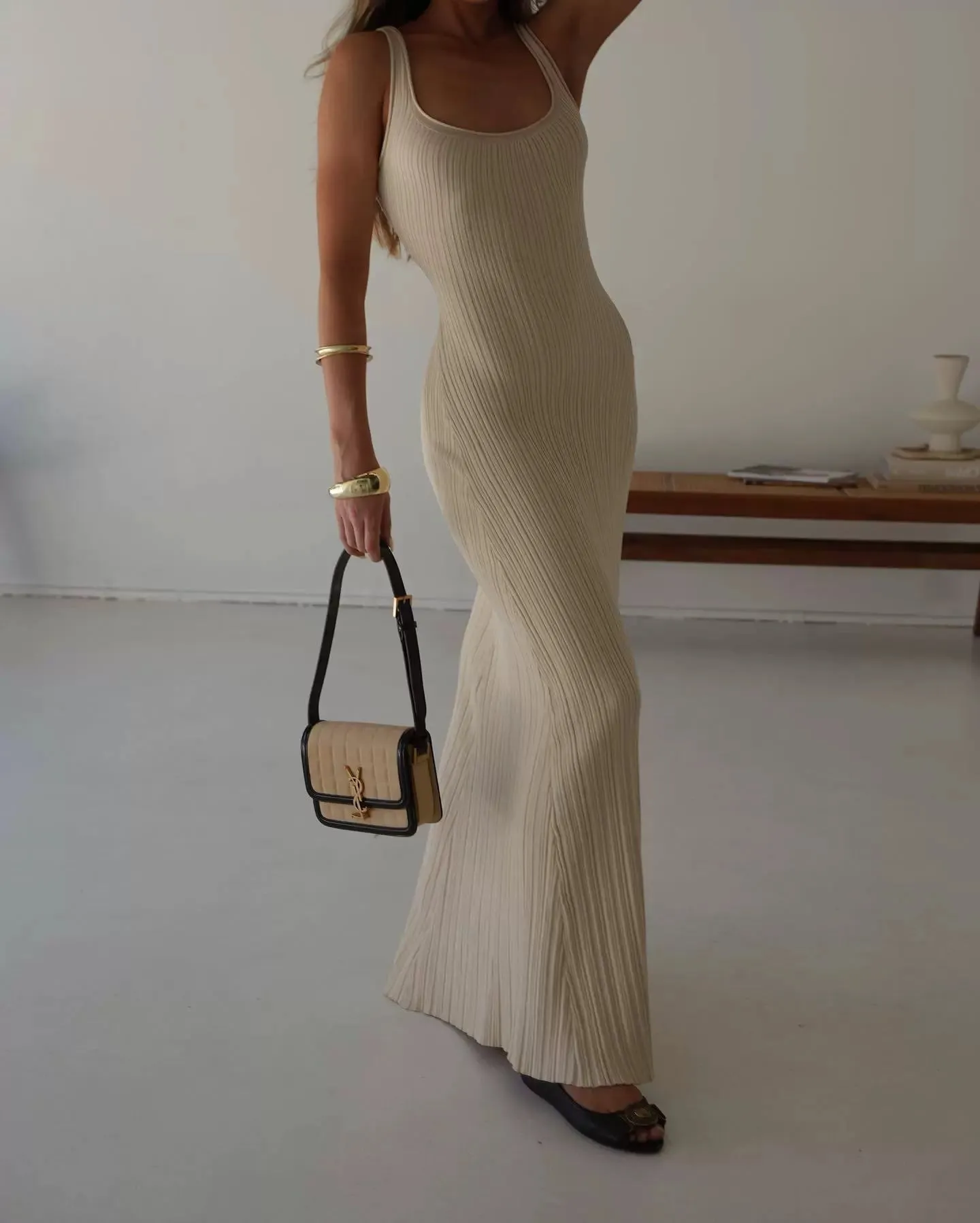 Vvsha Krystal Knitted Maxi Dress