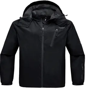WantDo Insulated, Water Resistant Rain Jacket/Wind Breaker  (Black, Men, L)