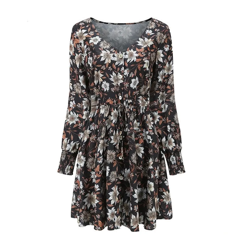 Women Floral Boho Party Dress Sexy Ladies Clothes Dresses, lioness-love