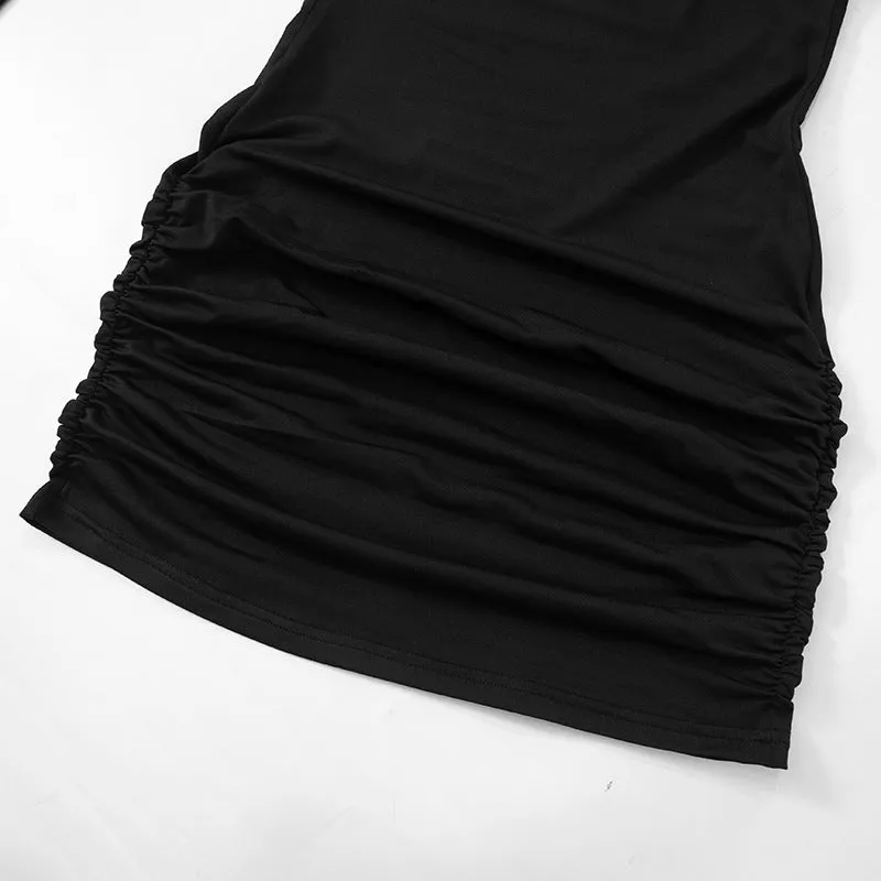 Women Off Neck ong Sleeve Short Party Dress