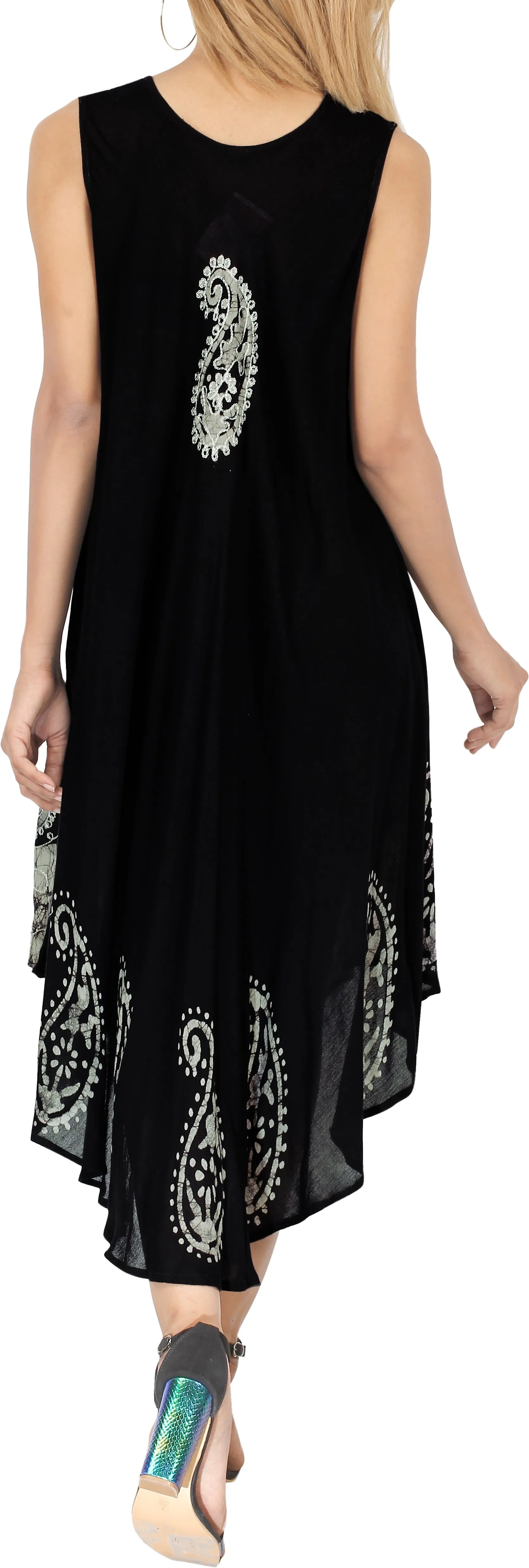 Women's Caftan Cover up Rayon Plus Size MAXI DRESS Cover Up Hand Tie Dye Tank Ca