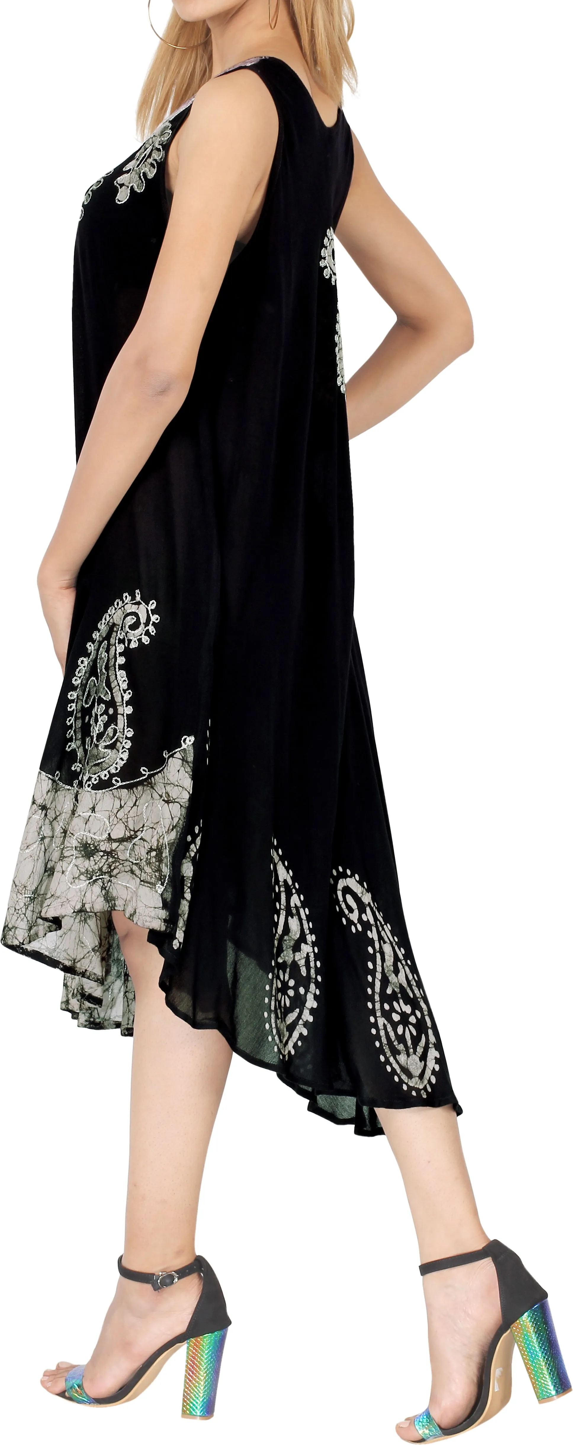 Women's Caftan Cover up Rayon Plus Size MAXI DRESS Cover Up Hand Tie Dye Tank Ca