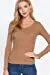 Women's Long Sleeve Round Neck Lace Trim Rib Knit Top