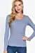 Women's Long Sleeve Round Neck Lace Trim Rib Knit Top