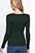 Women's Long Sleeve Round Neck Lace Trim Rib Knit Top