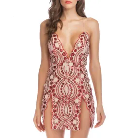 Women's Summer Polyester A-Line Sheath V-Neck Dress