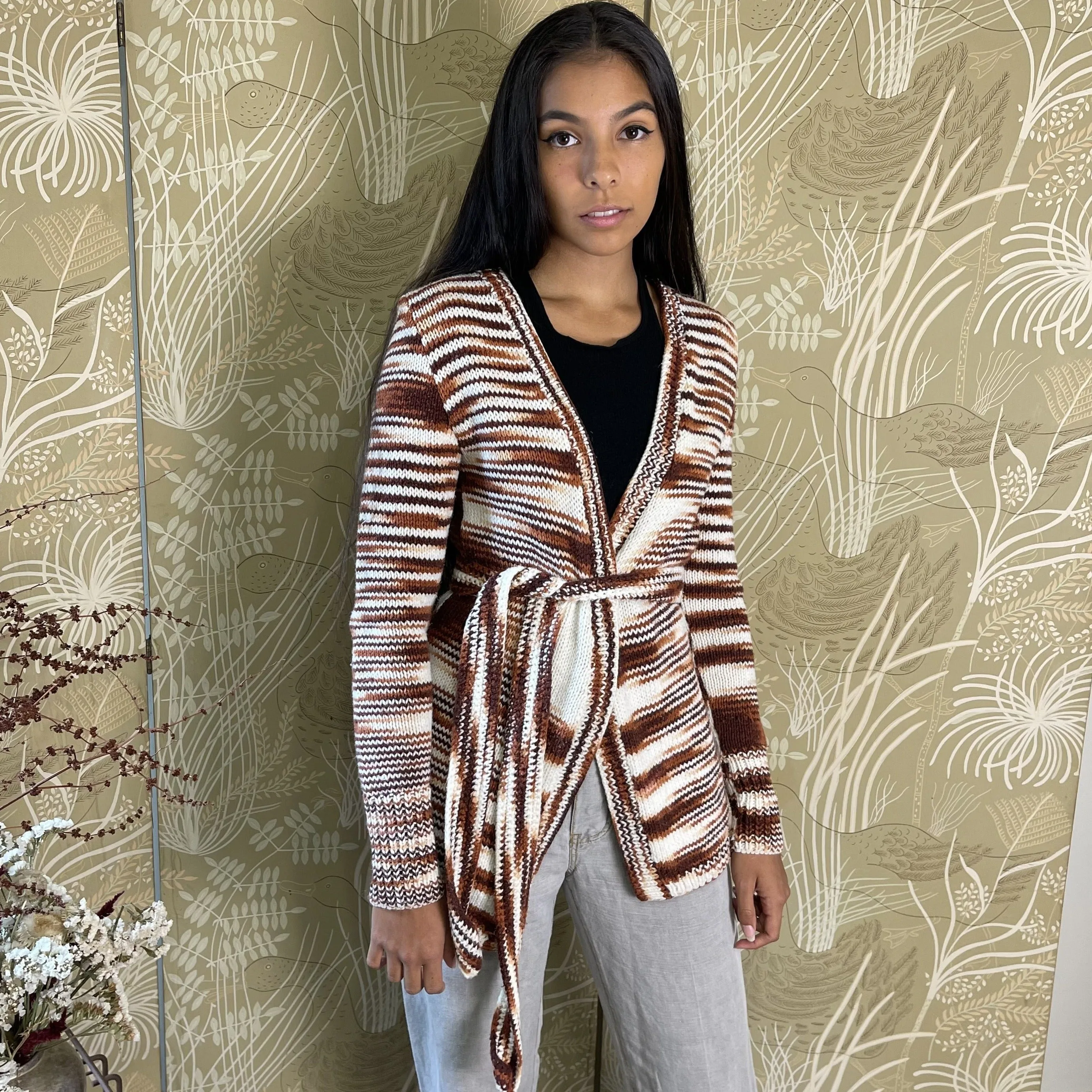 Wrap knit sweater