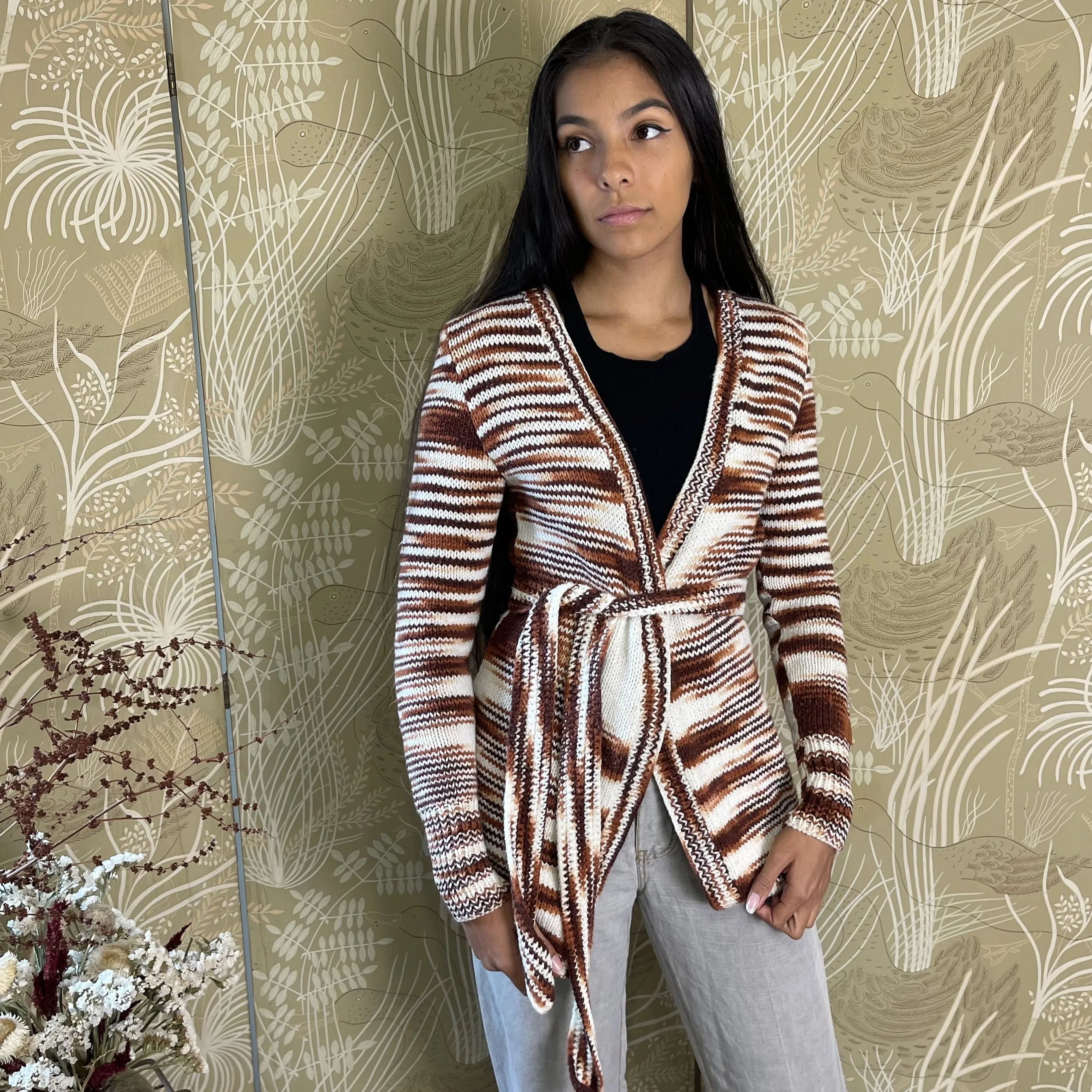 Wrap knit sweater