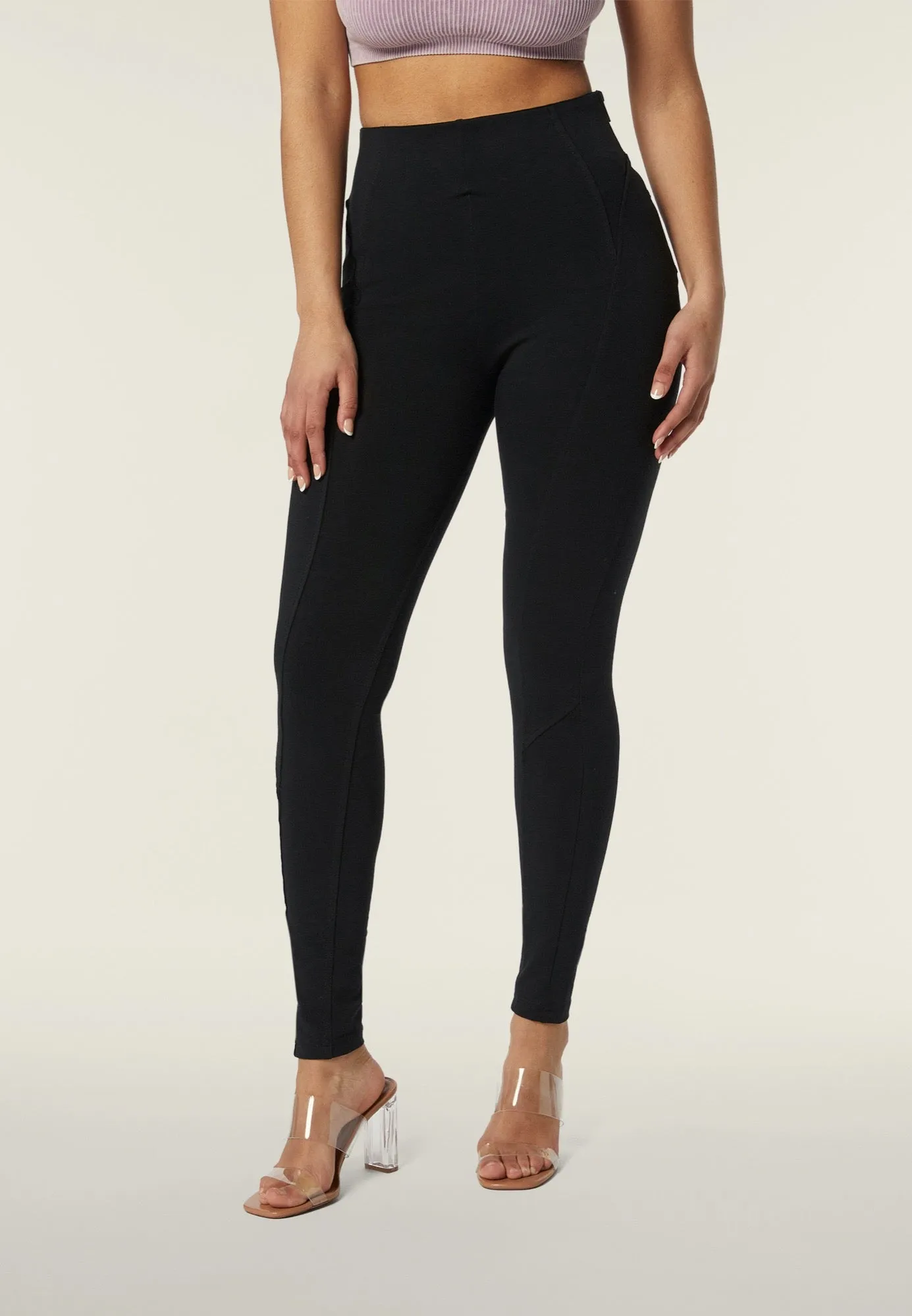 (WRUP2HF426-N) High Waist Cotton WR.UP® with Leg Details en Rits in de Zijde