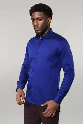 WSS Blue Satin Shirt  - Singen