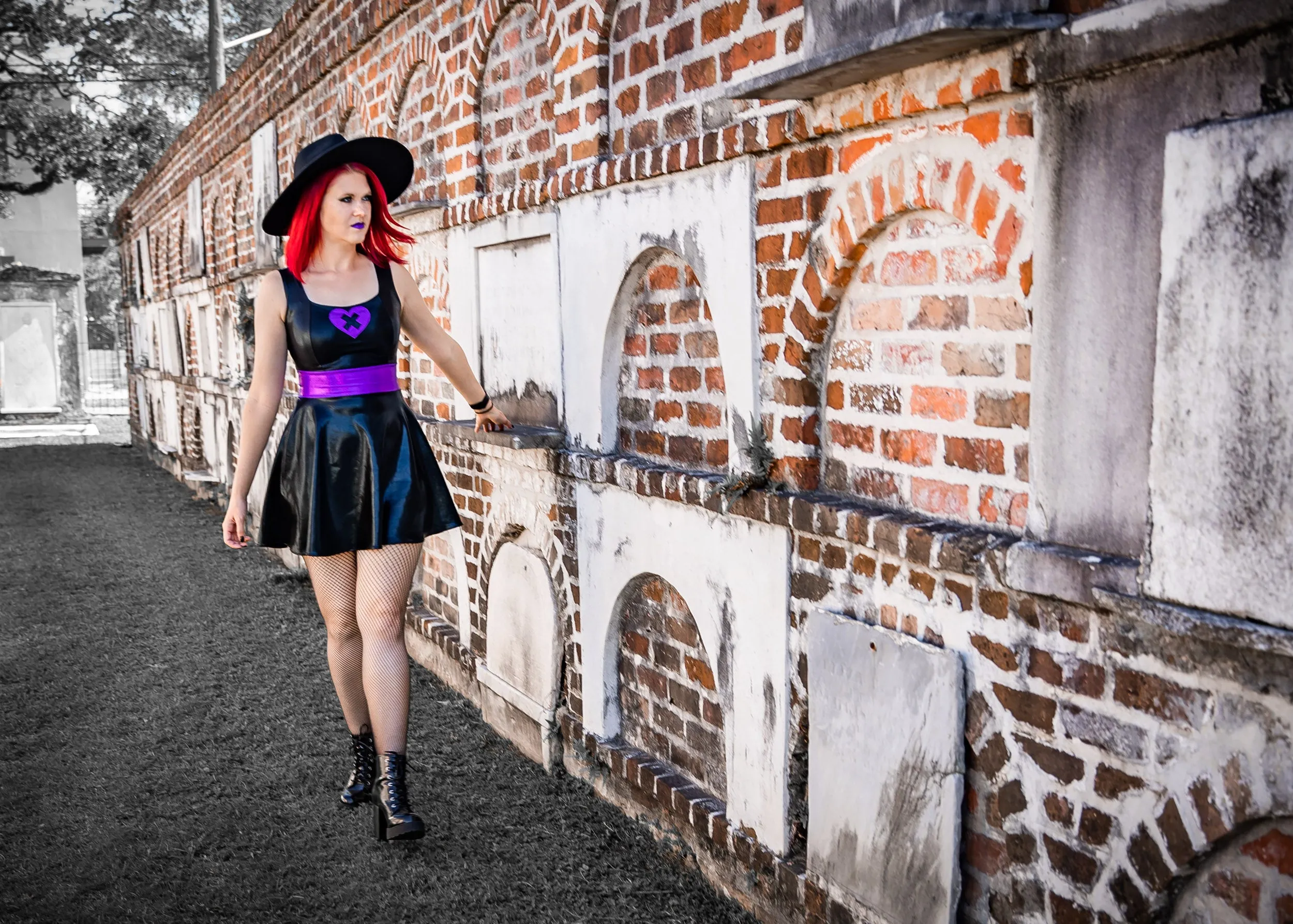 X Heart Dress - Purple