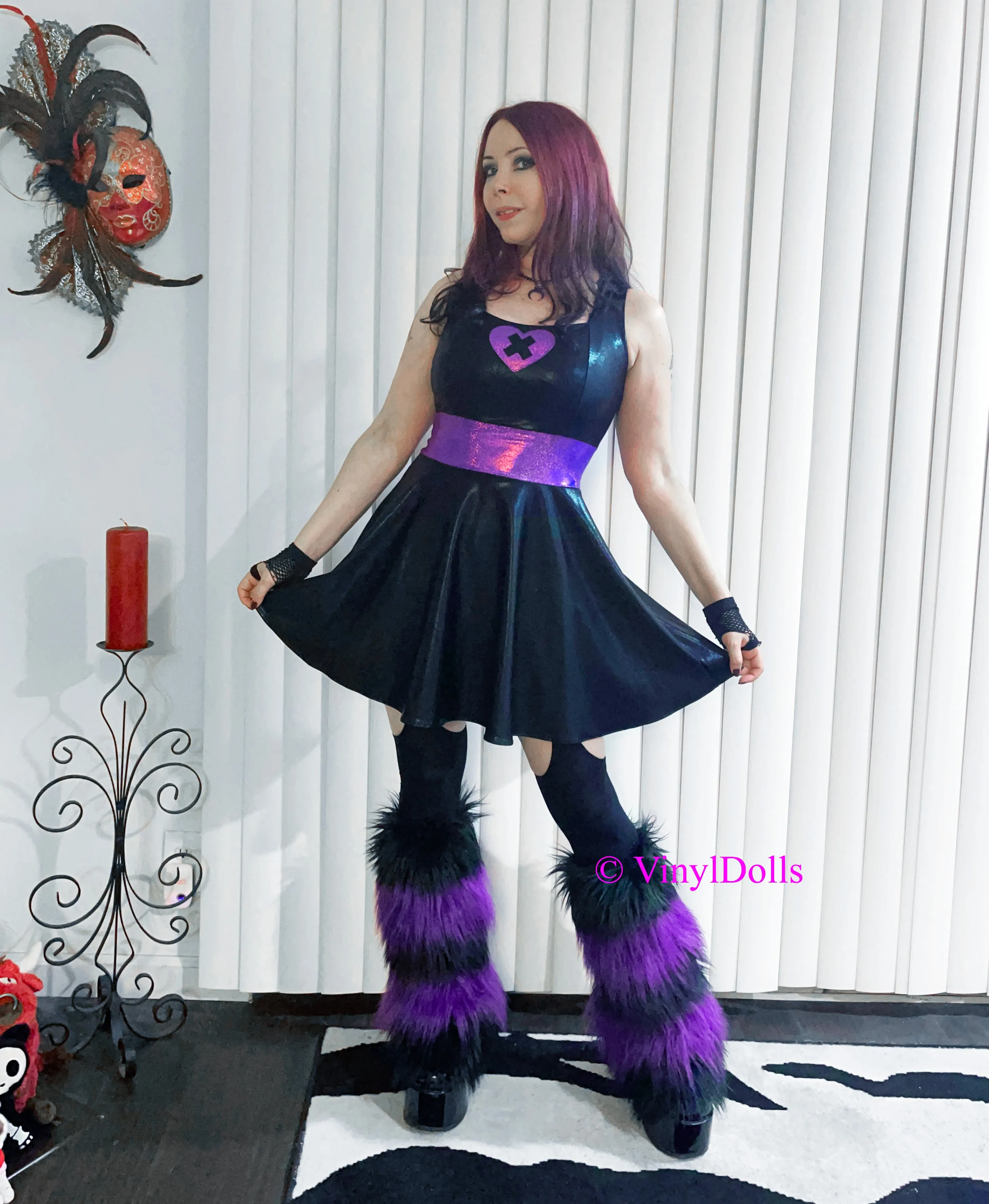 X Heart Dress - Purple