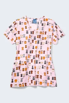 Z12213 Floofster Women's Printed Scrub Top