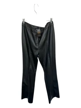 Zara Size L Black Vegan Leather High Waist Flare Pants